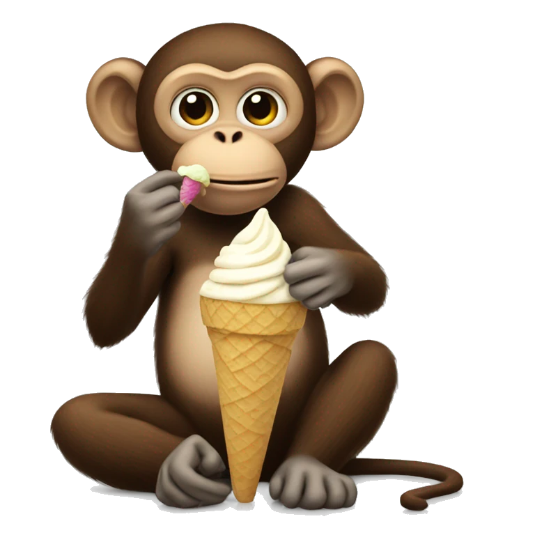 monkey eating ice cream emoji