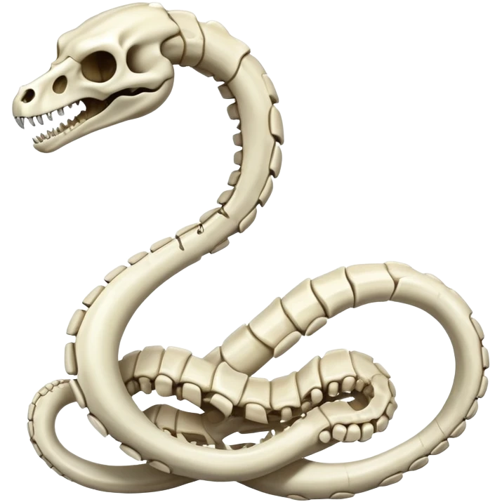 An epic shiny cool edgy skeletal bone serpent, full body emoji