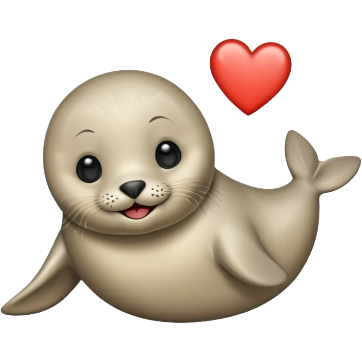 Happy seal in love emoji