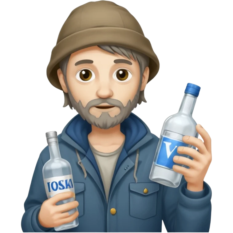 бомж с бутылкой водки emoji