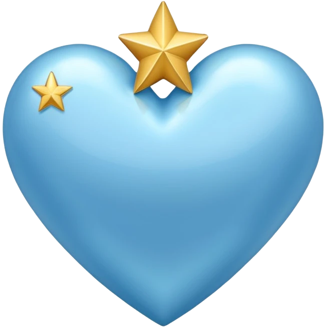 lightblue heart whit 3 stars pointing emoji