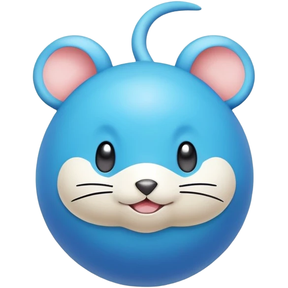 Azurill from Pokemon, blue mouse-like pokemon with bouncy ball tail emoji