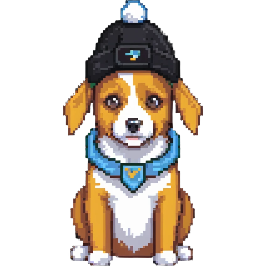 dog with penguin hat emoji
