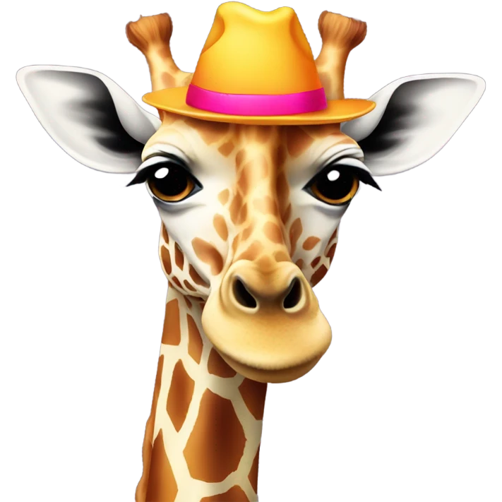 Giraffe wearing a hat emoji