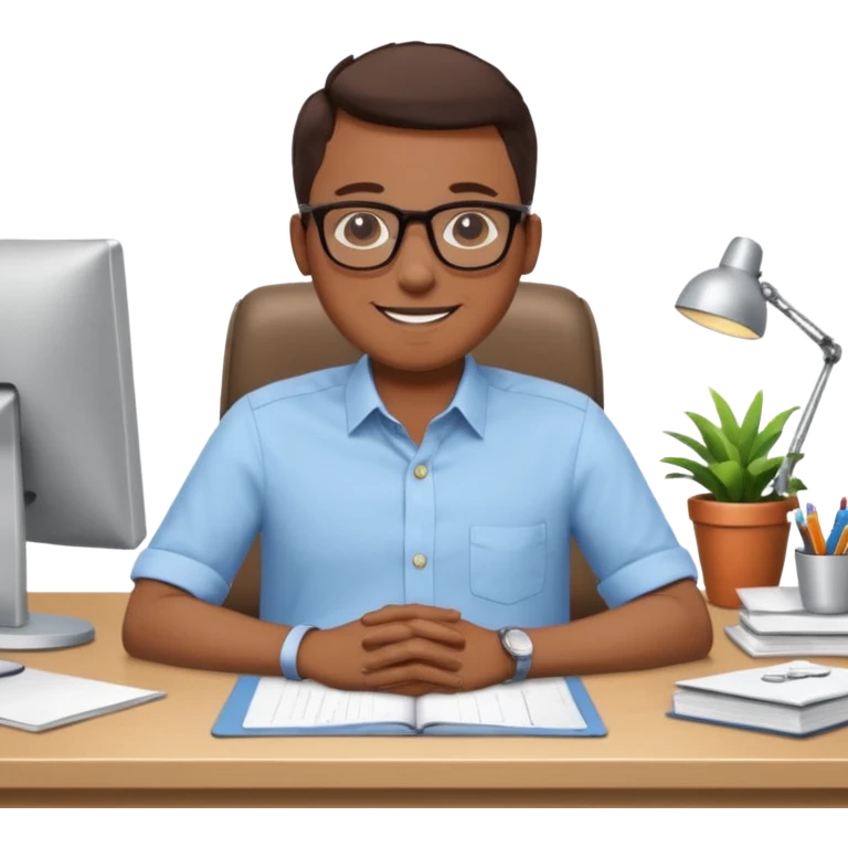 Feeling relaxed and happy at office emoji