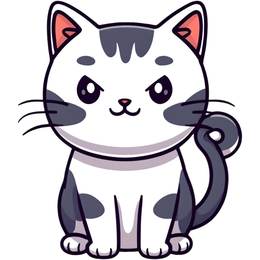 Cute cat with anxious expression emoji