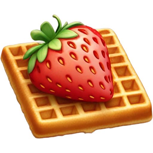 Strawberry on waffle emoji