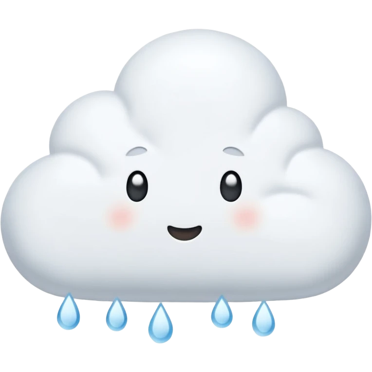 plush cloud with falling hailstones, cushion style, soft plush look emoji
