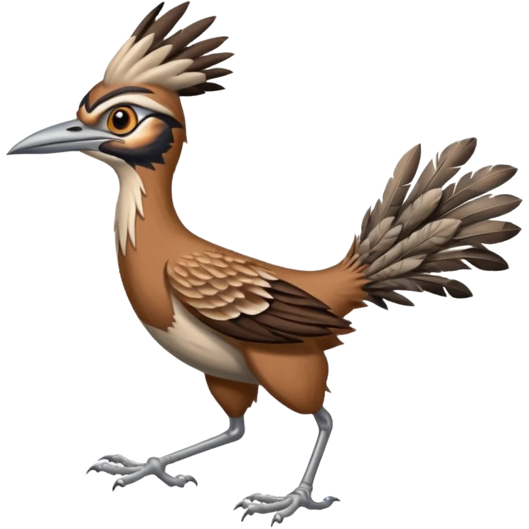realistic roadrunner bird emoji, running emoji