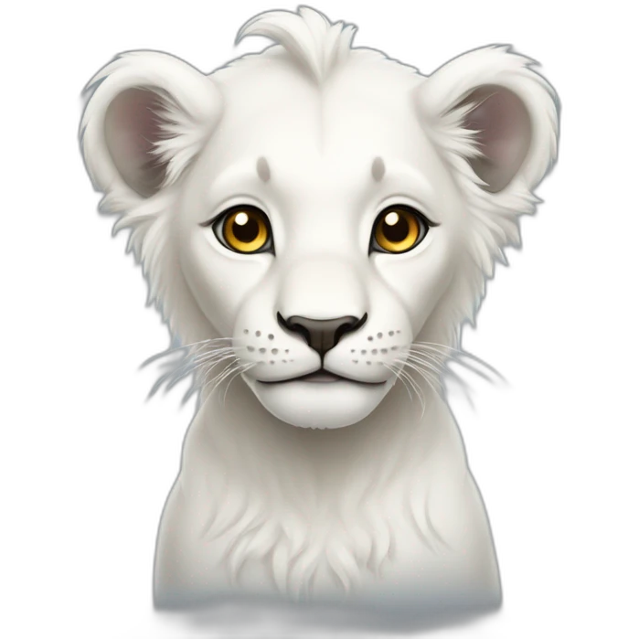 White baby lion emoji