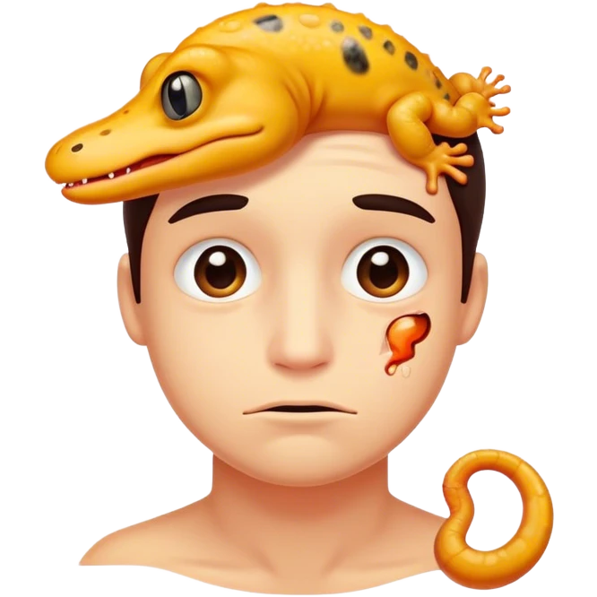 Nervous sweating, salamander emoji