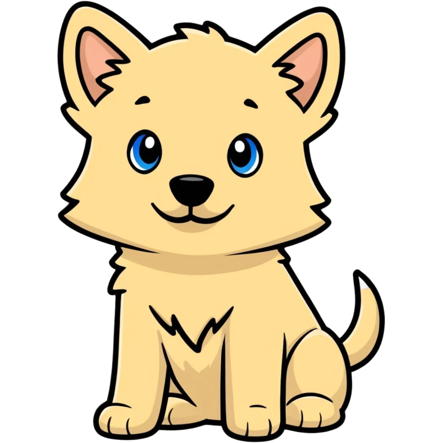 blonde hair blue eyes with gap dog emoji