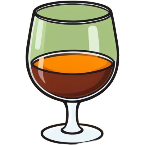 brandy glass on garden table emoji