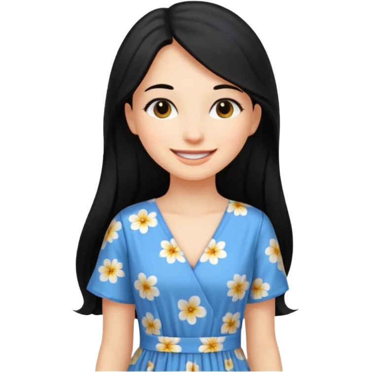 Long black hair girl wearing a maxidress being a girly girl professional  emoji
