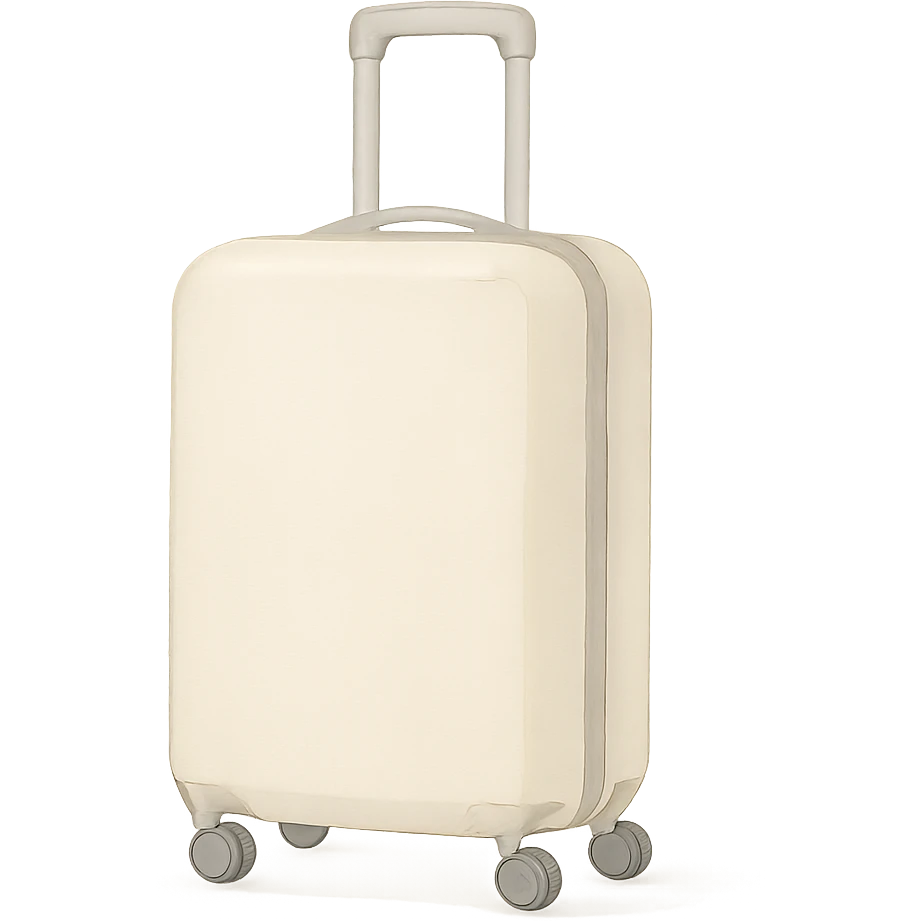 aesthetic ivory minimal suircase with wheels emoji