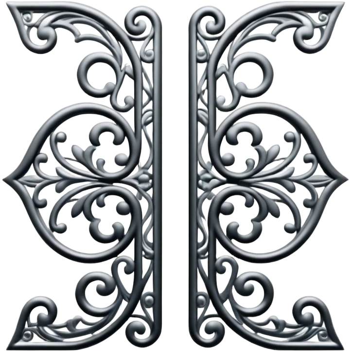 Black and silver filigree page divider, 3D, extremely detailed design emoji