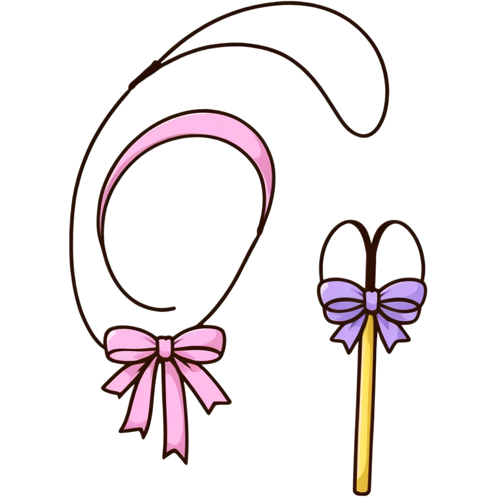 Easter whip with decorative ribbons and bows in pastel colors emoji