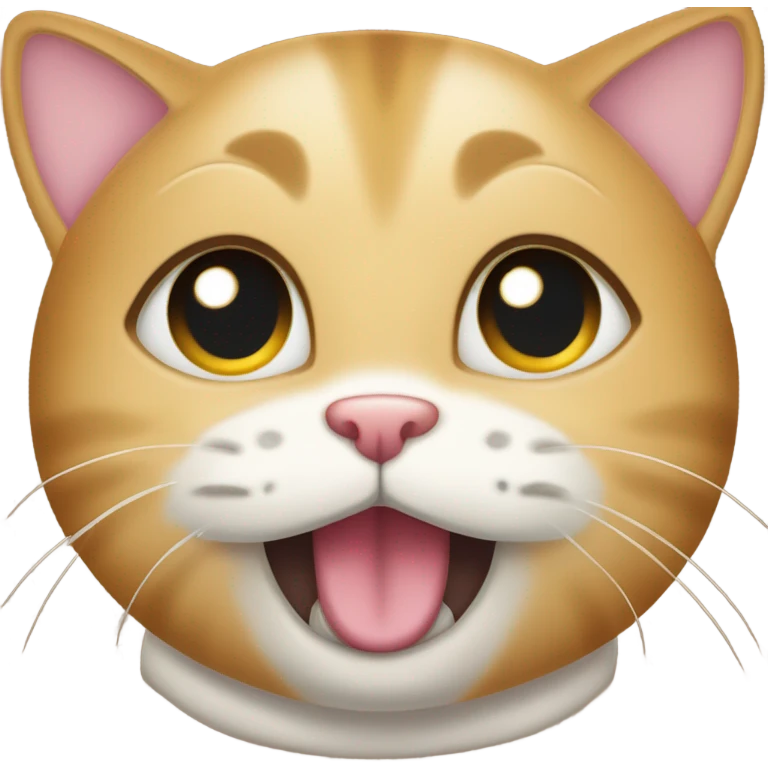 cute crying cat that says thank you and smiles happy emoji