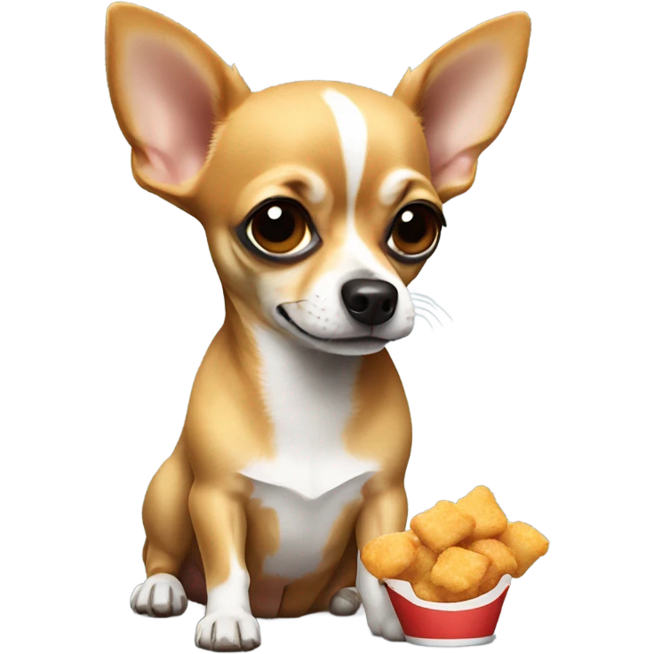 Chihuahua eating chicken nuggets  emoji