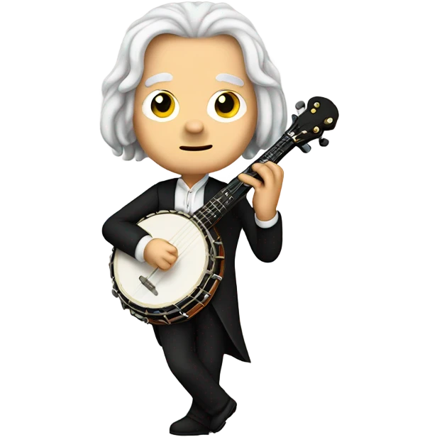 Bach chibi standing Banjo  emoji