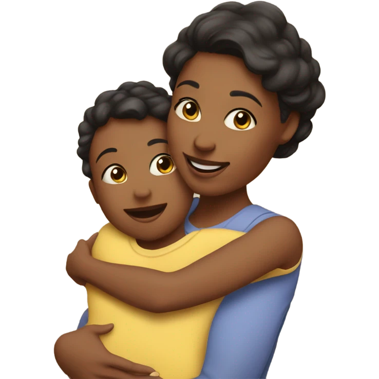 Mom hugging toddler emoji