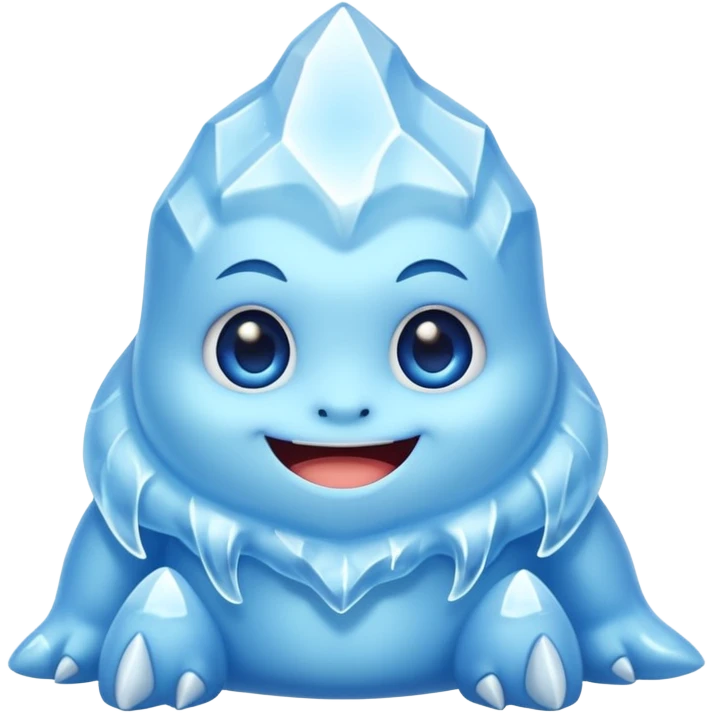 a cute chibi ice monster emoji