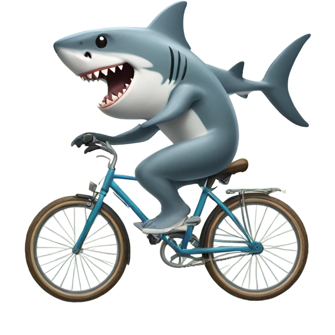 Shark riding a bike emoji