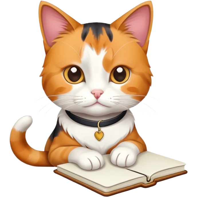 Prague cat with notebook  emoji