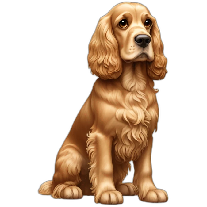 Dog-golden-english-cocker-spaniel-full-body-standing emoji