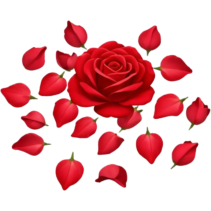 Rose petals falling from a rose emoji