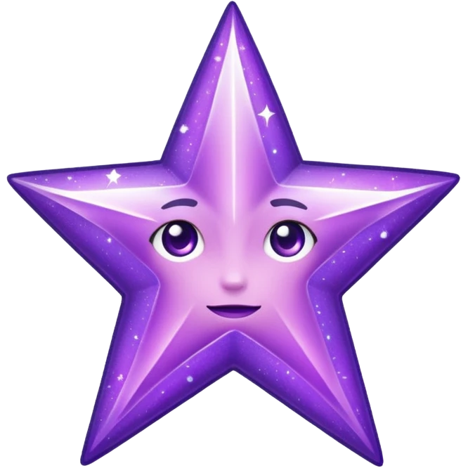 glitter purple and cian star emoji