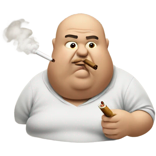 Fat man smoking emoji