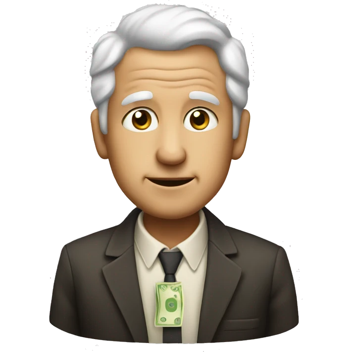 Old cute men with money emoji