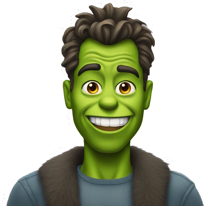 Man with grinch grin emoji