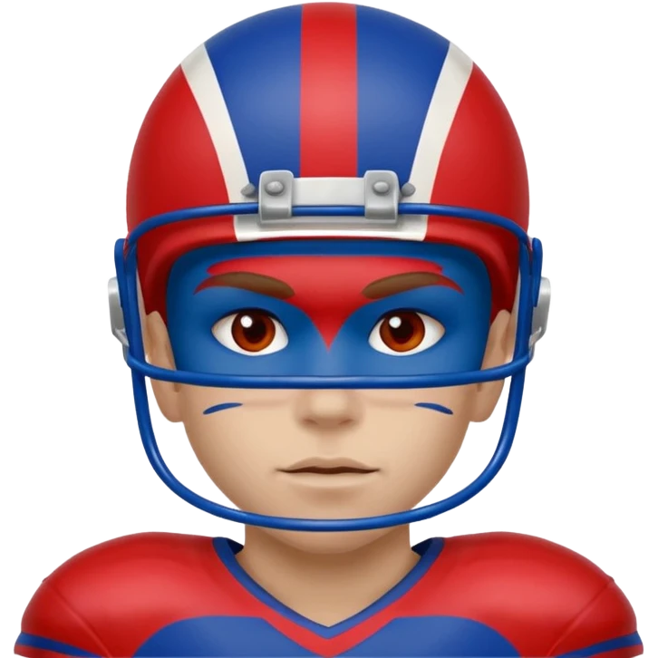 
American football face painting in blue (#00A3E0) and red (#F9423A)  emoji