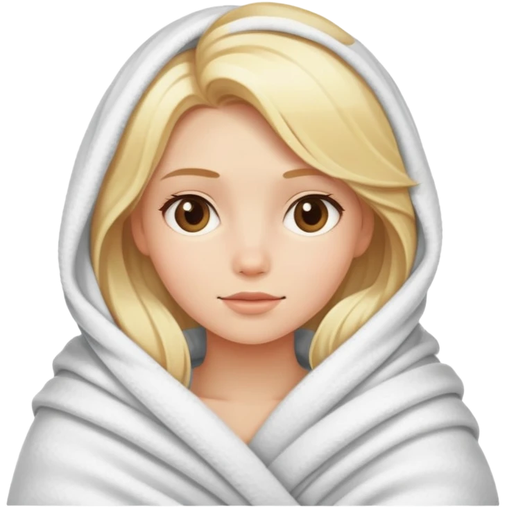 Blonde girl wrapped in blanket emoji