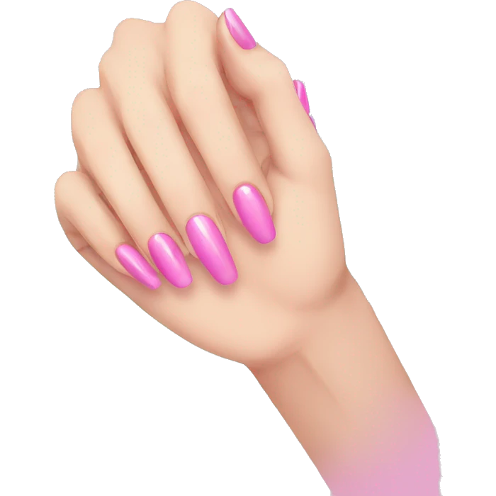 big slay anime hand with pink fingernails emoji