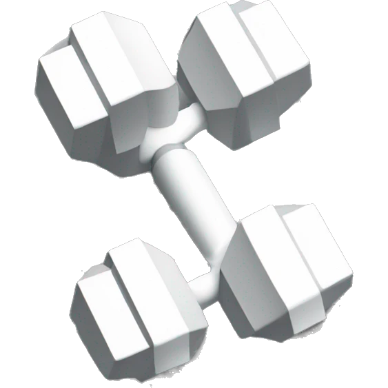 make an abstract design of a dumbell, all white  emoji