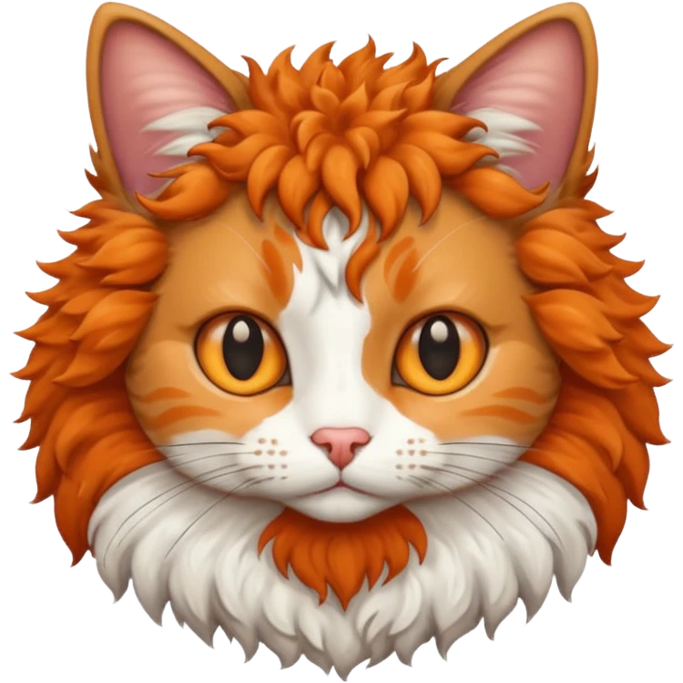 curly haired head cat emoji