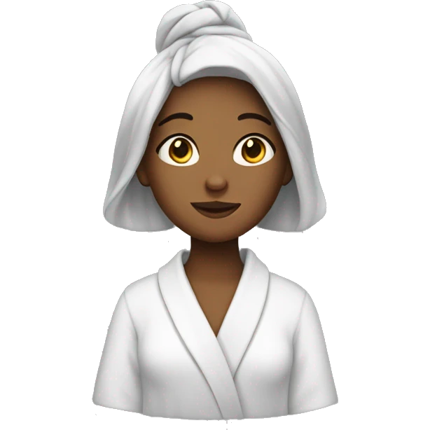 Girl with bathrobe in hair  emoji
