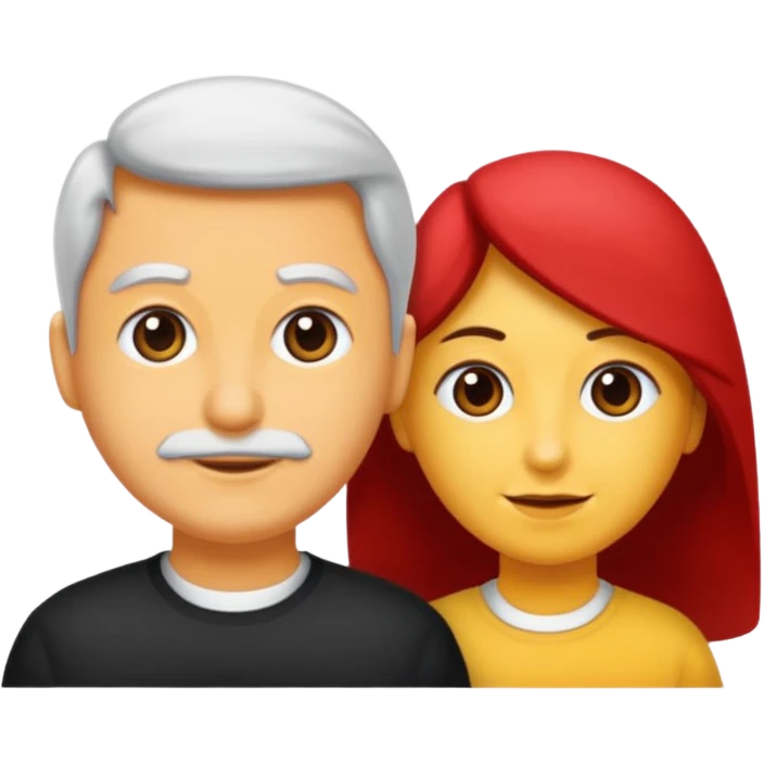 Saçı uzun ve arkadan bağlı olan bir erkek çiz emoji