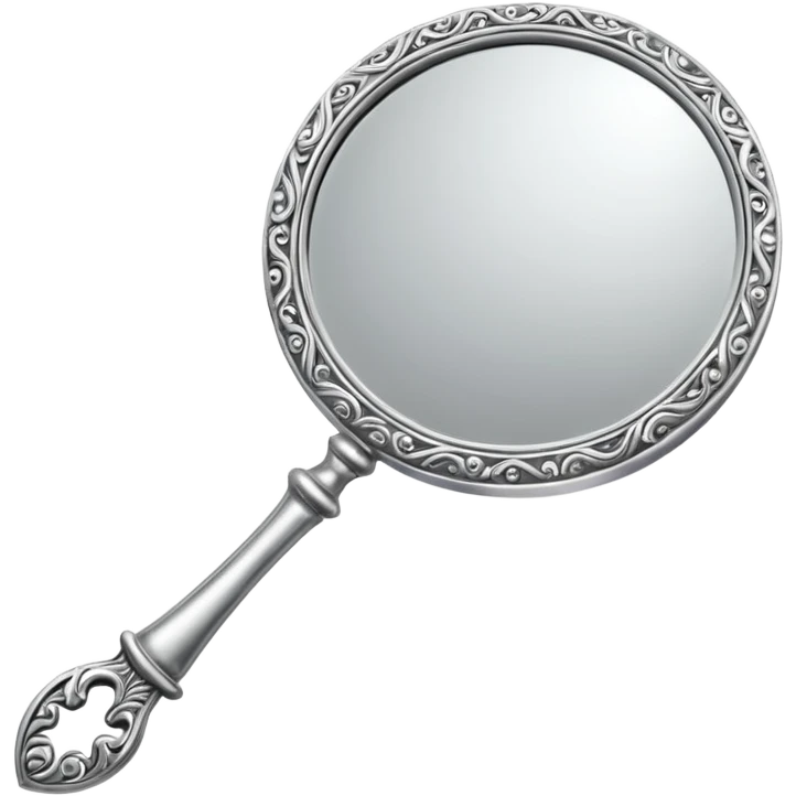 silver color hand mirror emoji
