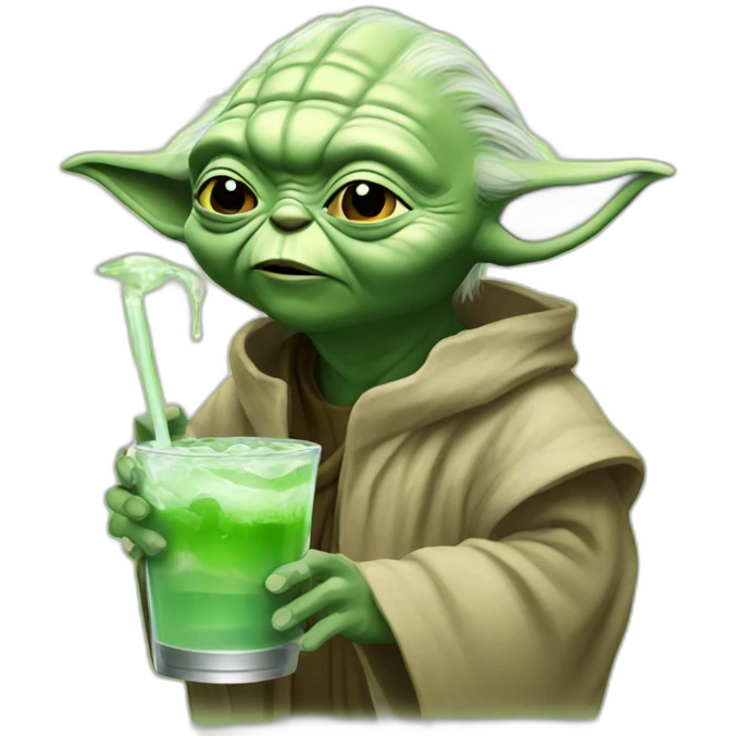 Yoda drinks emoji