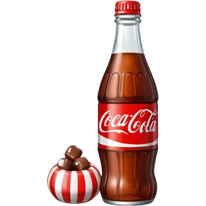 make me a coca bottle with one only white candy emoji