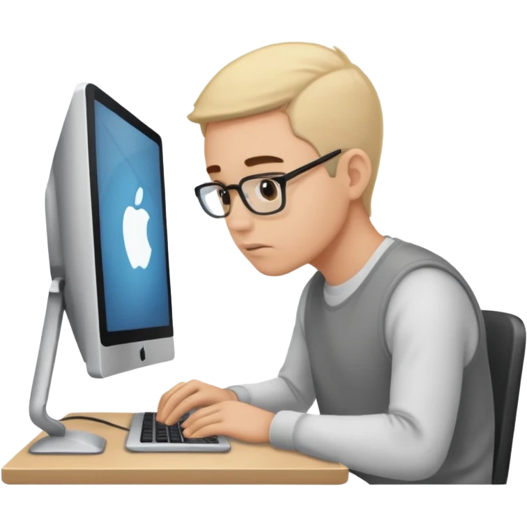 ligth man working on his computer emoji