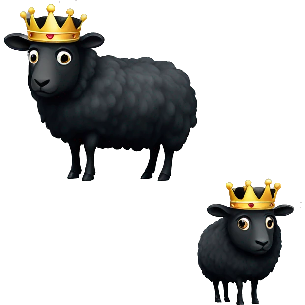 King black sheep with crown angry emoji