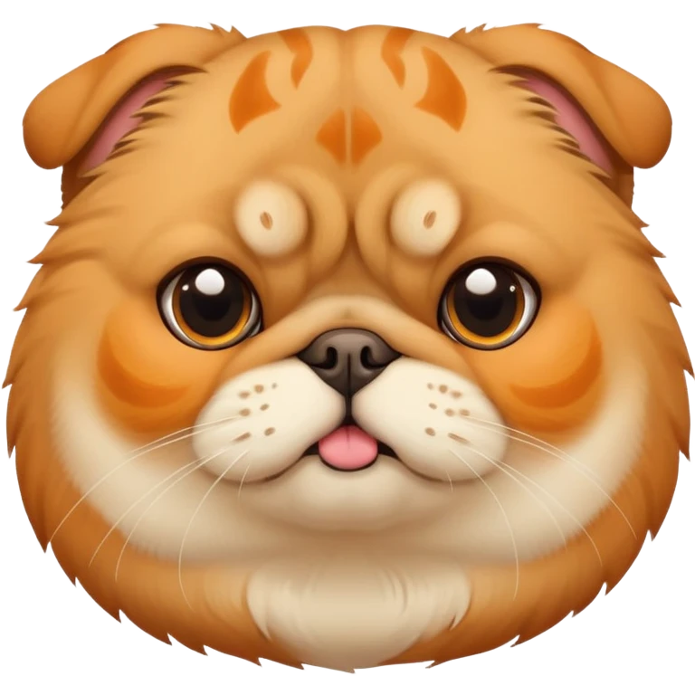 Orange fat pug face fluffy cat  emoji