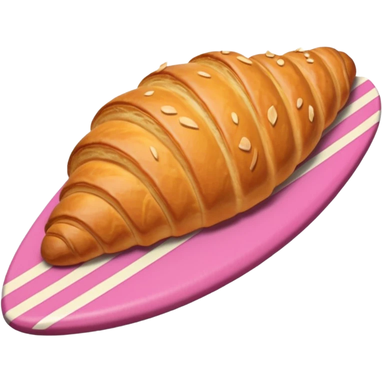  Croissant bread on the pink surfboard emoji