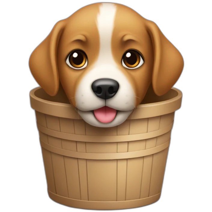 Un chiot dans une poubelle emoji