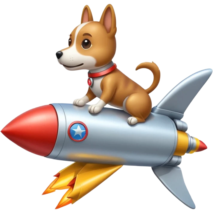 dog flying on a rocket emoji